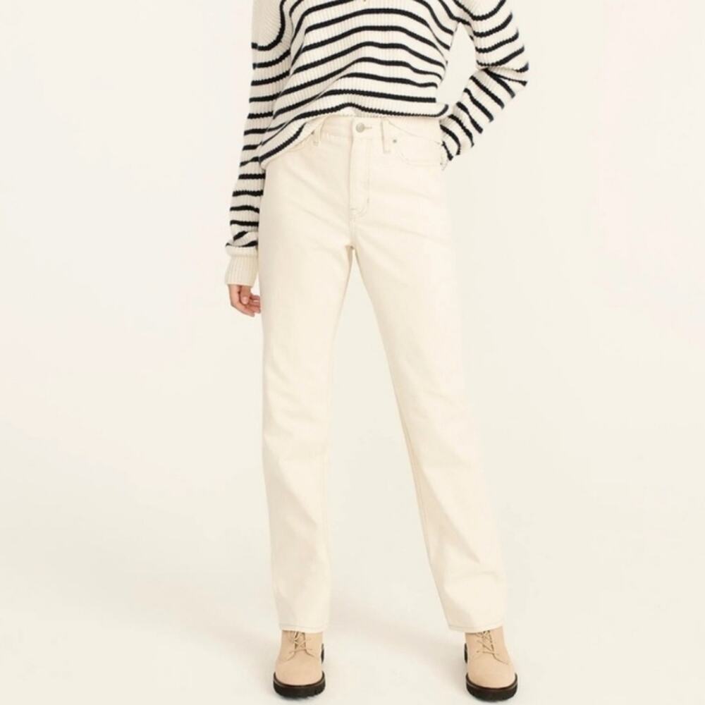 NWT J.Crew Slouchy Boyfriend Jeans In Ecru Size 25